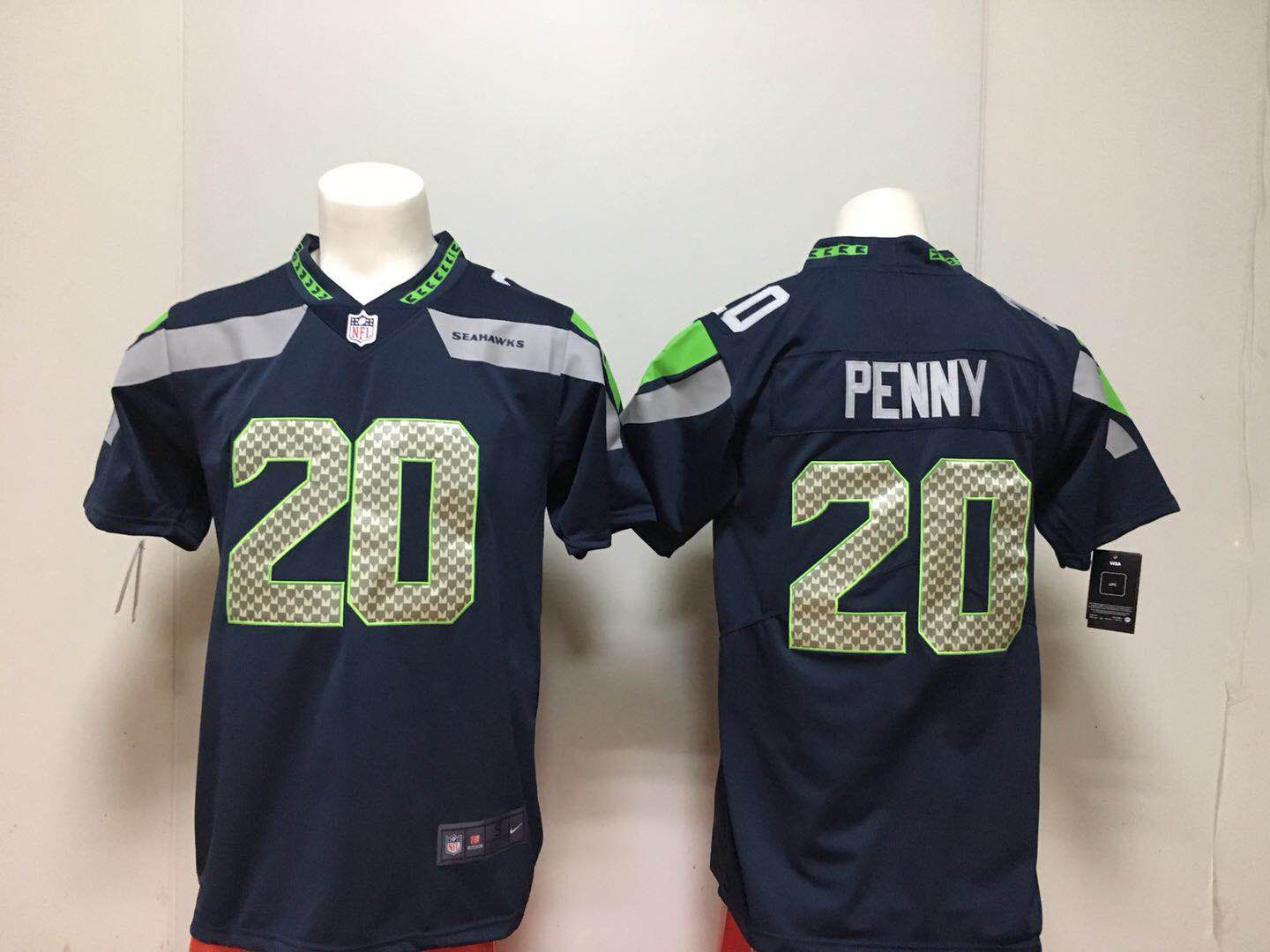 Men Seattle Seahawks #20 Penny Blue Nike Vapor Untouchable Limited Playe NFL Jerseys